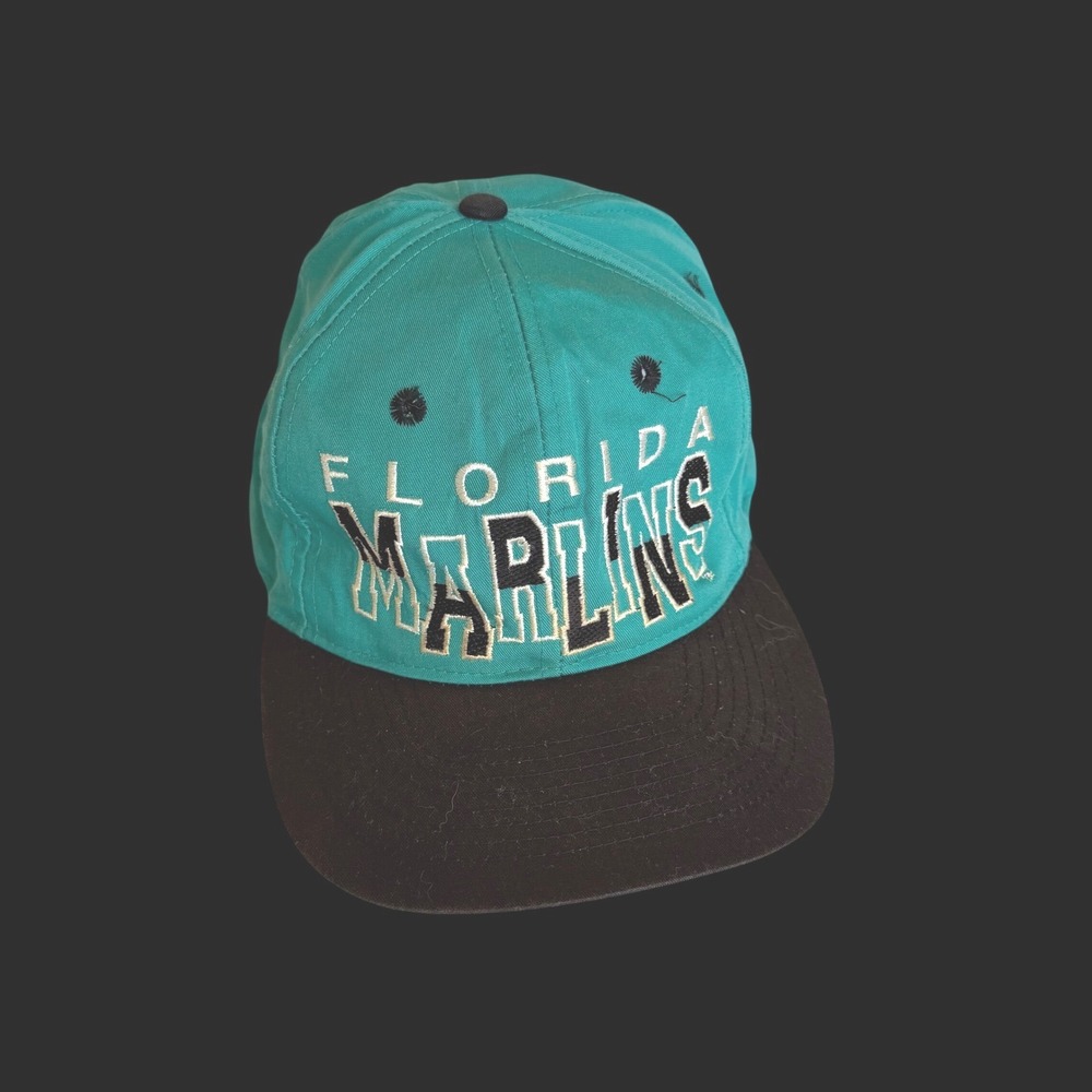 Florida Marlins Snapback Hat Teal Black Vintage Style MLB Baseball Cap Mens